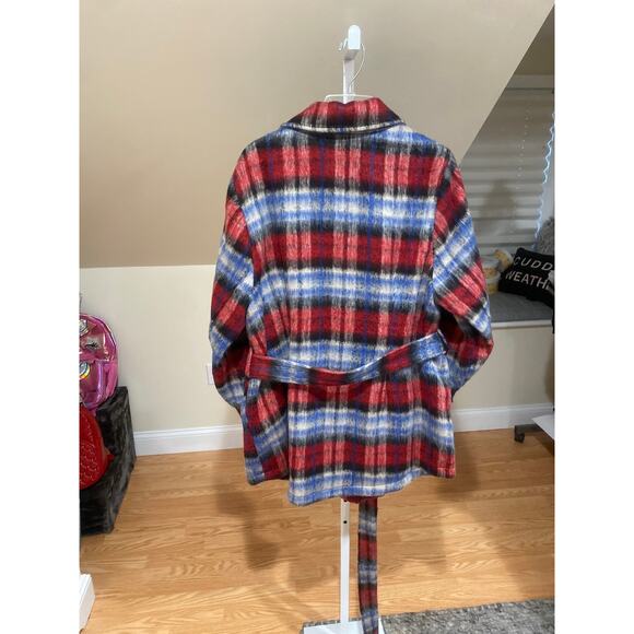 Lane Bryant Plaid Faux Wool Belted Shacket - Picture 11 of 12